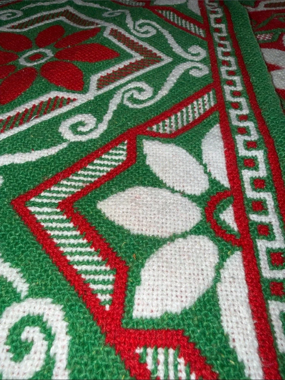 Rare Vintage Wool Reversible Table Runner